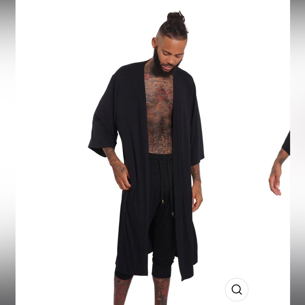 Men's Black Kimono Robe